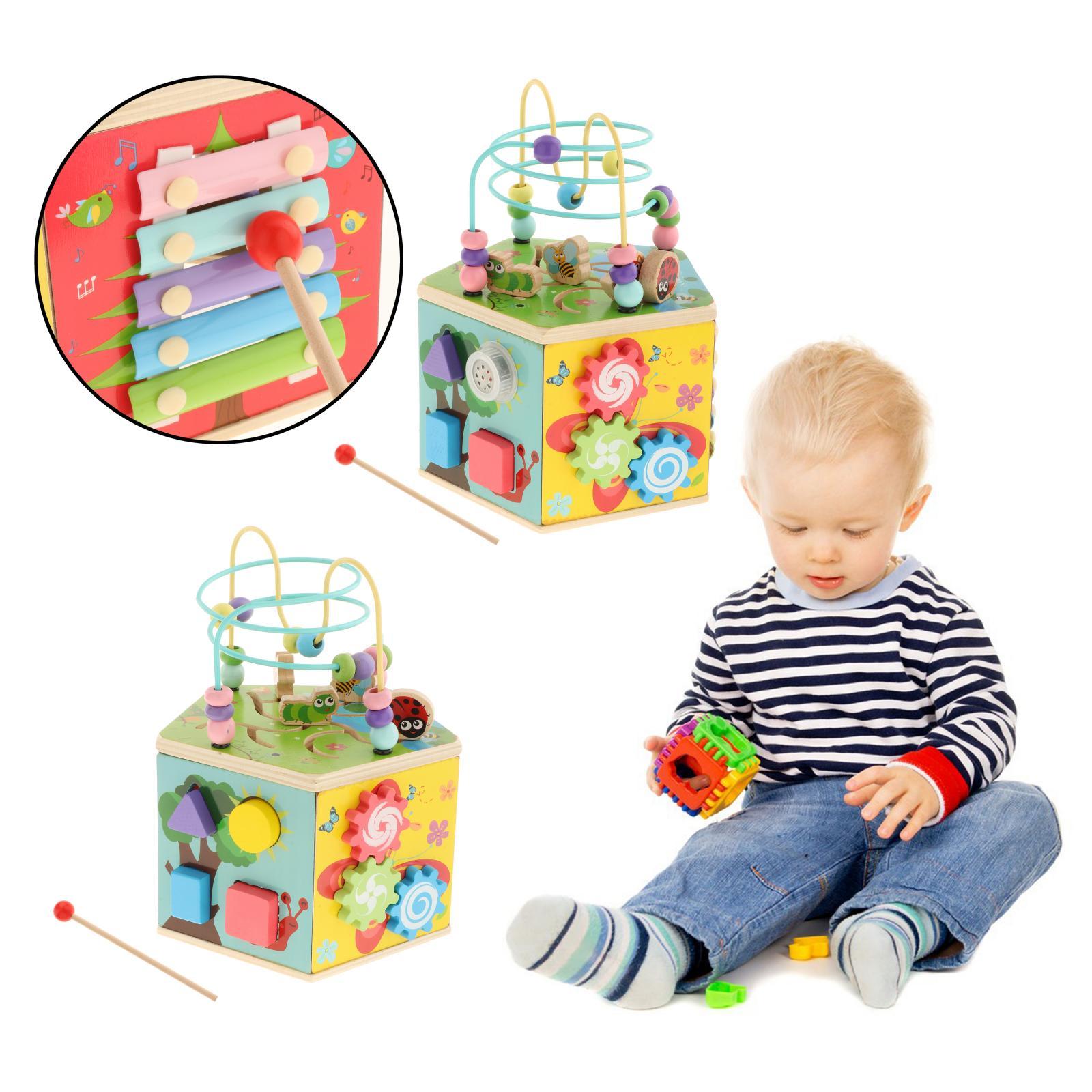 Montessori Activity Cube, Preschool Developmental for 1, 2 Year Old Christmas Present