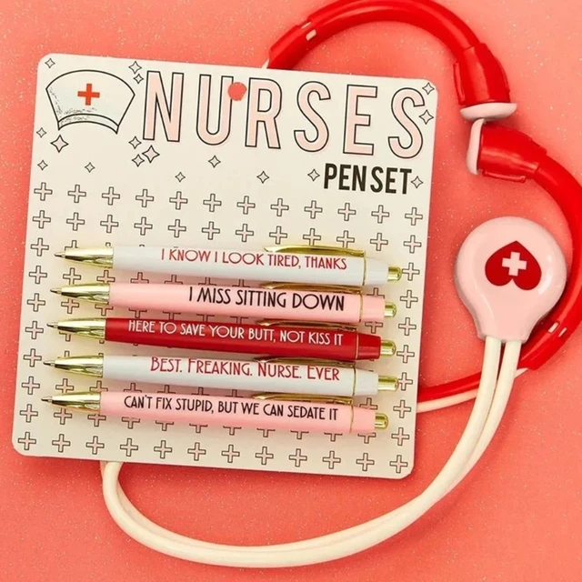 10 Pcs Funny Nurses Pen Set Nursing Appreciation Gifts Bulk Polymer Clay  Ballpoint Pens Medical Themed Pens Complaining Quotes Novelty Pens Office