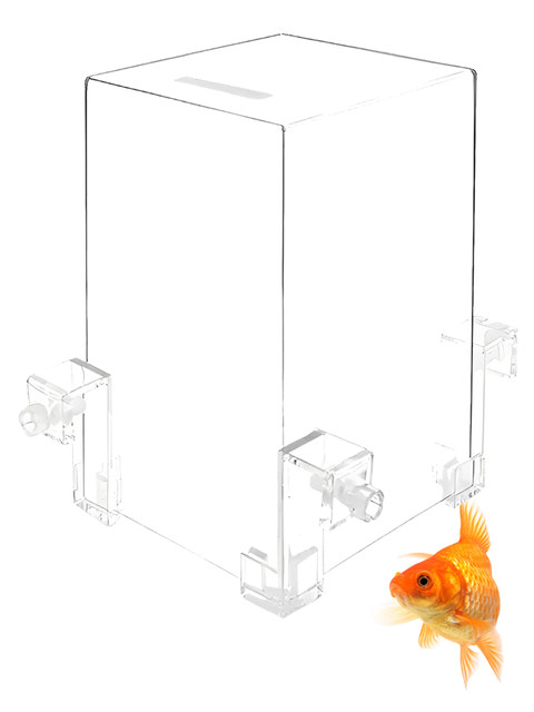 Aquarium Au-l'eau, Réservoir Poissons Inversé pour Aquarium sous Vien  Acrylique, Décoration Intérieure, Pression Négative, Augmentation La Zone