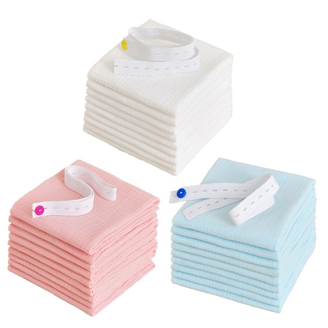 10 Doublures Couches Bébé Lavables - Coton Doux - Absorption Optimale - 0-6 Mois