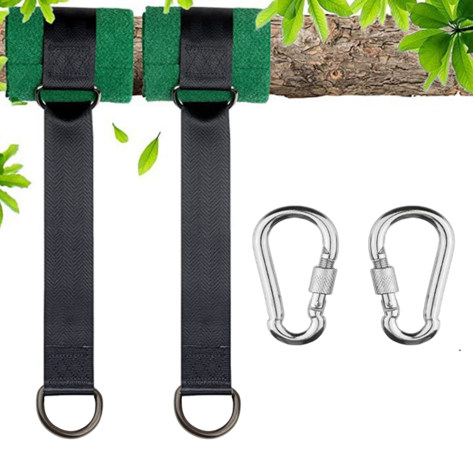 Title 3, 2pcs Heavy Duty Safety Black Hanging Swing Stra...