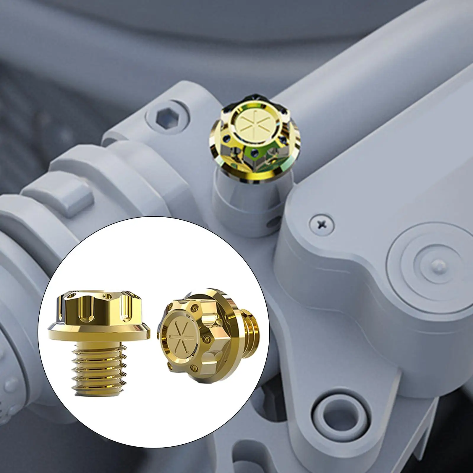 2Pcs Rearview Side Mirror Hole  Screw, 1.25 Motorcycle Mirror Hole , Fit for Crf250, G310, Burnt Titanium Plating Process
