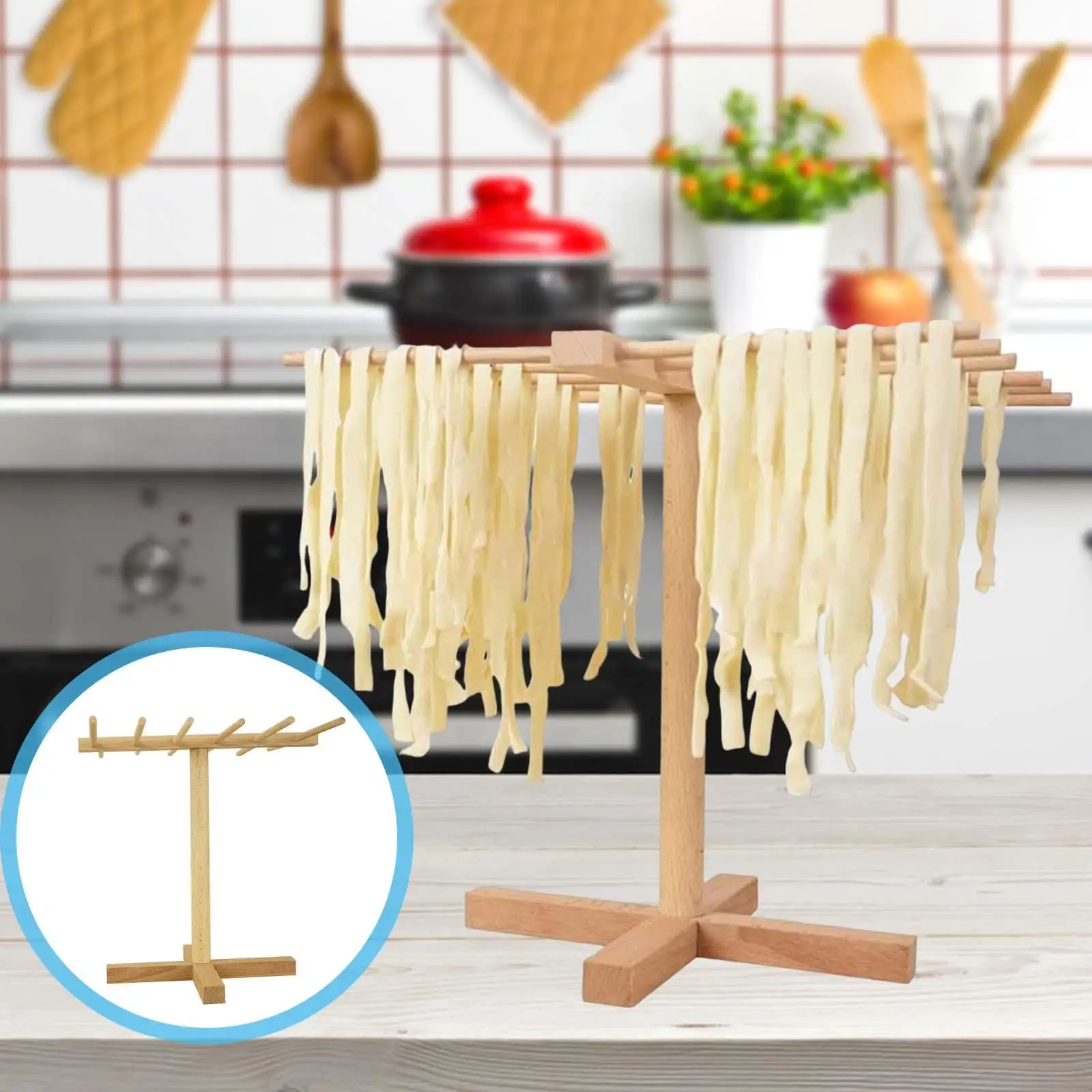 Pasta Drying Rack with 12 Bars Noodle Drying Rack for Household Linguine Vermicelli