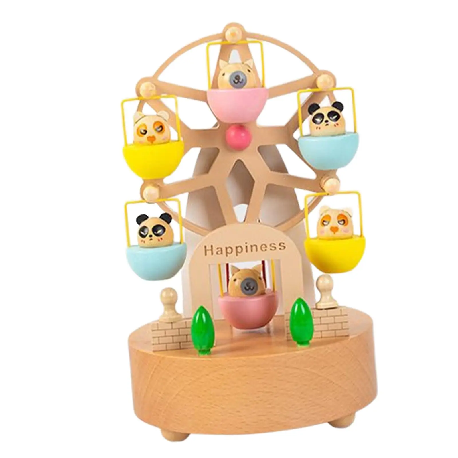 Wheel Musical Boxes with Small Swinging Animal Wind up Carousel Music Box for Collectible Home Decor Friends