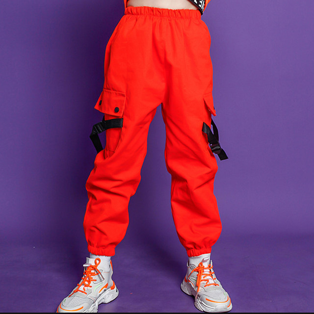 Boys Girls Joggers Sweatpants Cargo Trousers High Waist Hip Hop Jazz Dance  Pants