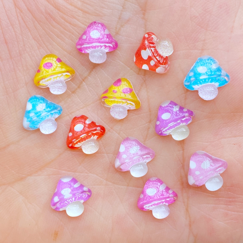 Best of 50pcs 3D Resin Nail Charms Shiny Mushroom Nail Parts Accessories Kawaii DIY Nail Art Decoration Reviews & Tips