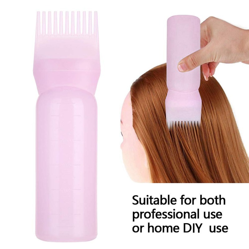 Description Picture 4 of item1Pc 120ml Multicolor Plastic Hair Dye Refillable Bottle Applicator Comb Dispensing Salon Hair Coloring Hairdressing Styling Tool