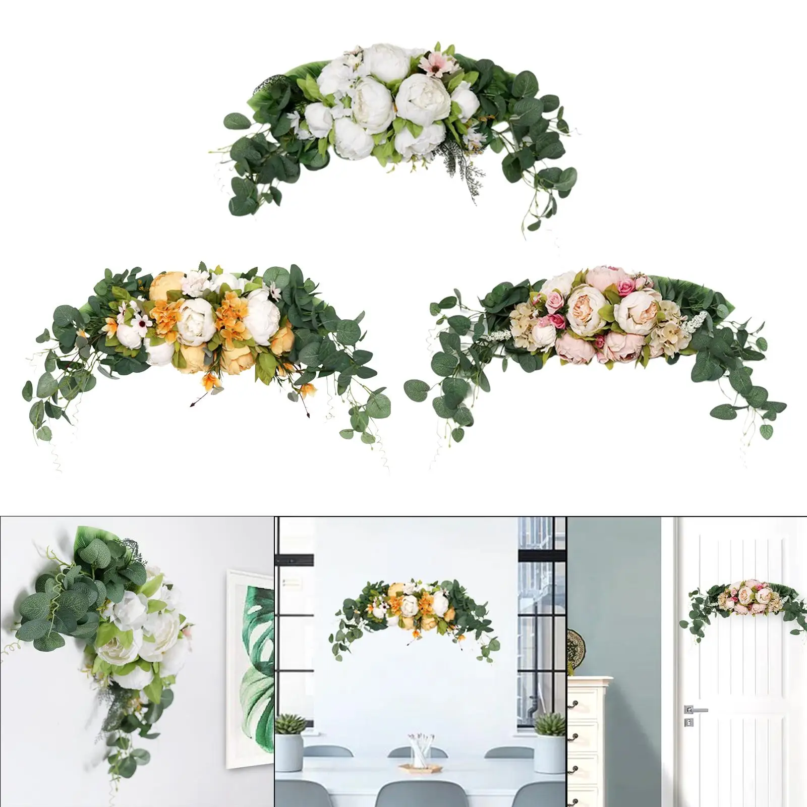 29.5inch Artificial Floral Garland Decorative Swag for Wedding Ceremony Sign