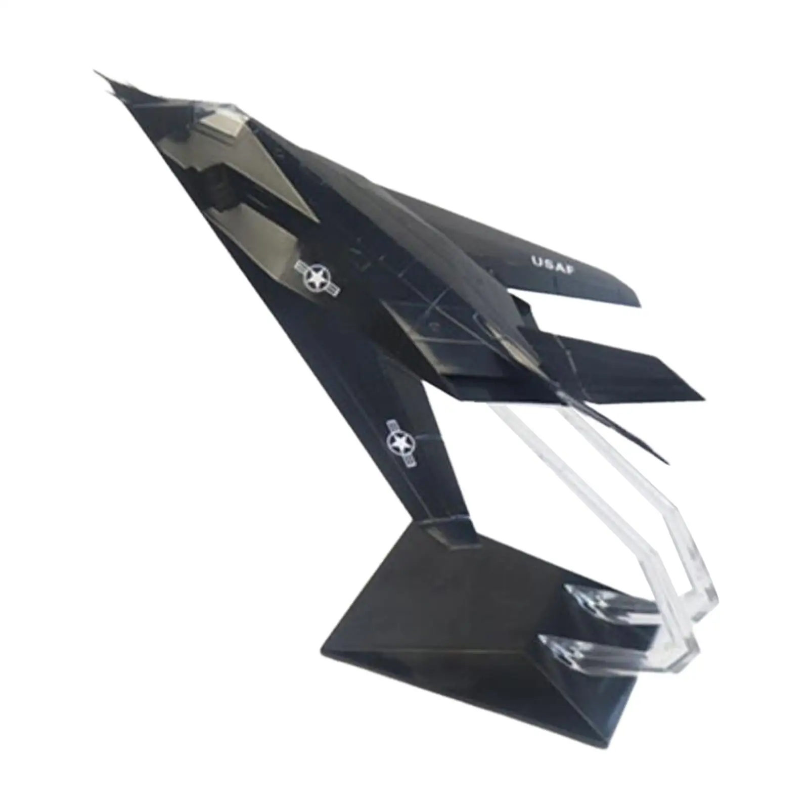 1:72 Scale F117 Aircraft Model Toy with Display Stand Ornament Simulation Plane Toy for Desktop Shelf Keepsake Decoration