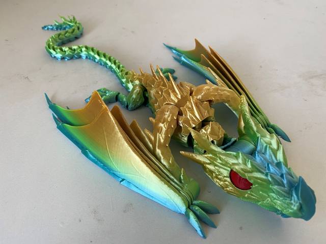 3D Printed Feather Flying Dragon Model Tabletop Decoration Gift