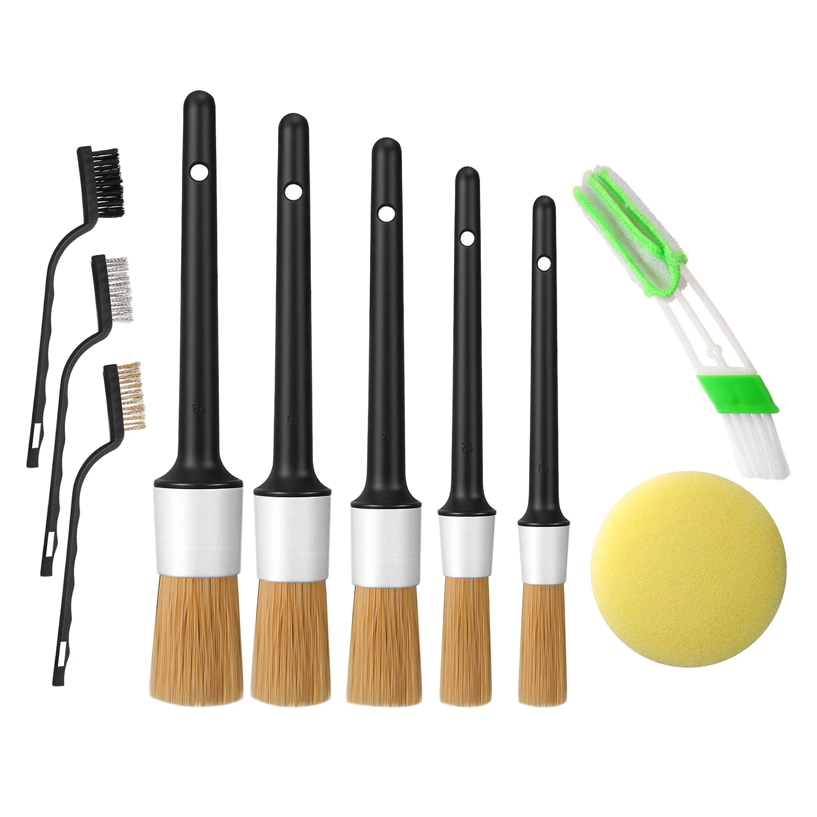 10pcs/Set Detailing Brush Set Wheel Clean Brush Waxing Sponge Accessories