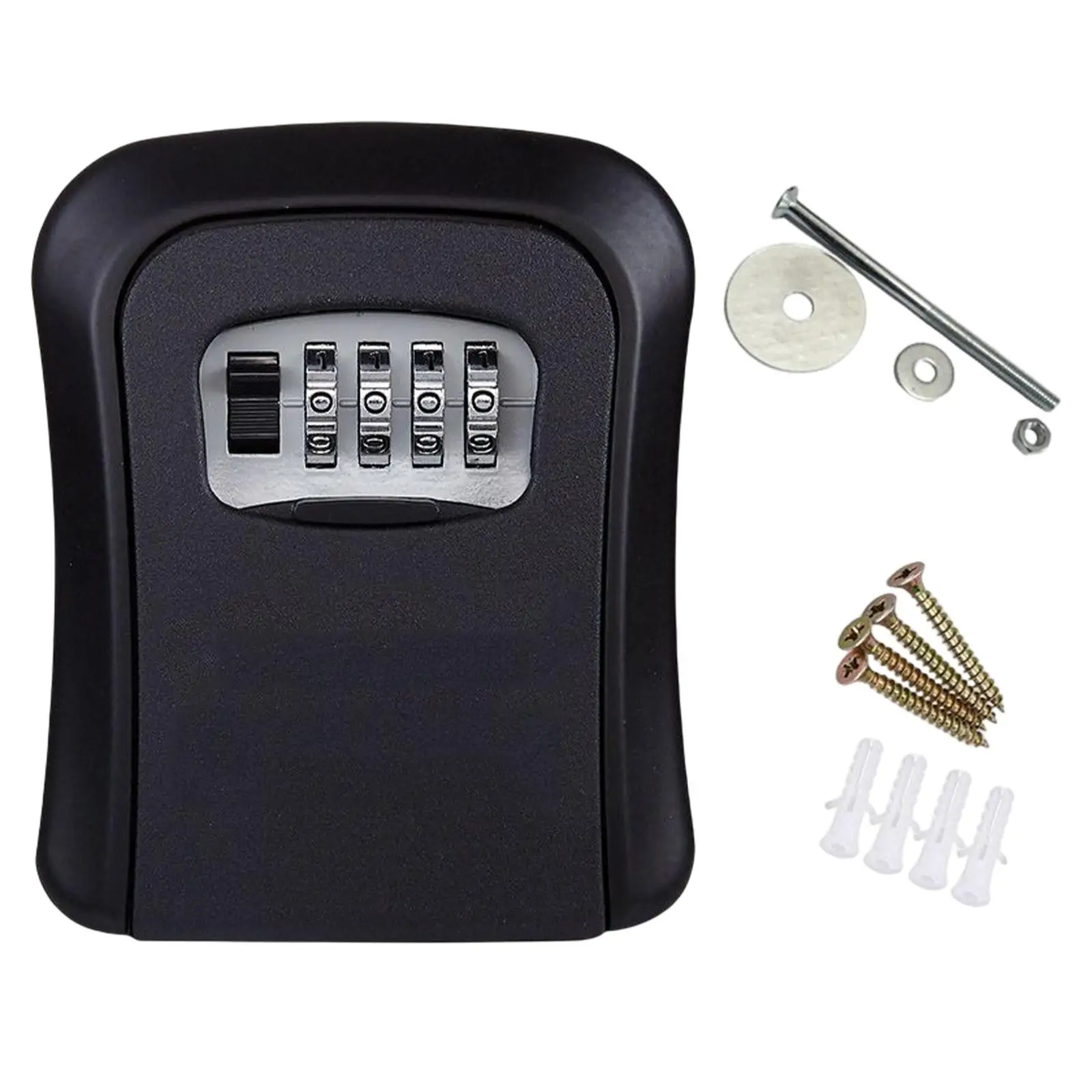 Portable Key Storage Box Mounted 4 Digit Combination for House Garage Garden