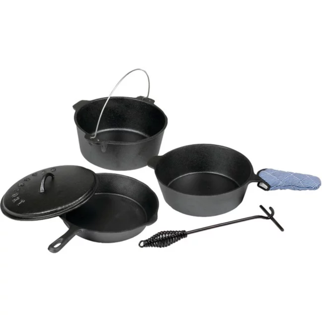 Ozark Trail 4-piece Cast Iron Skillet Set with Handles and Griddle,  Pre-seasoned, 6, 10.5, 11 - AliExpress