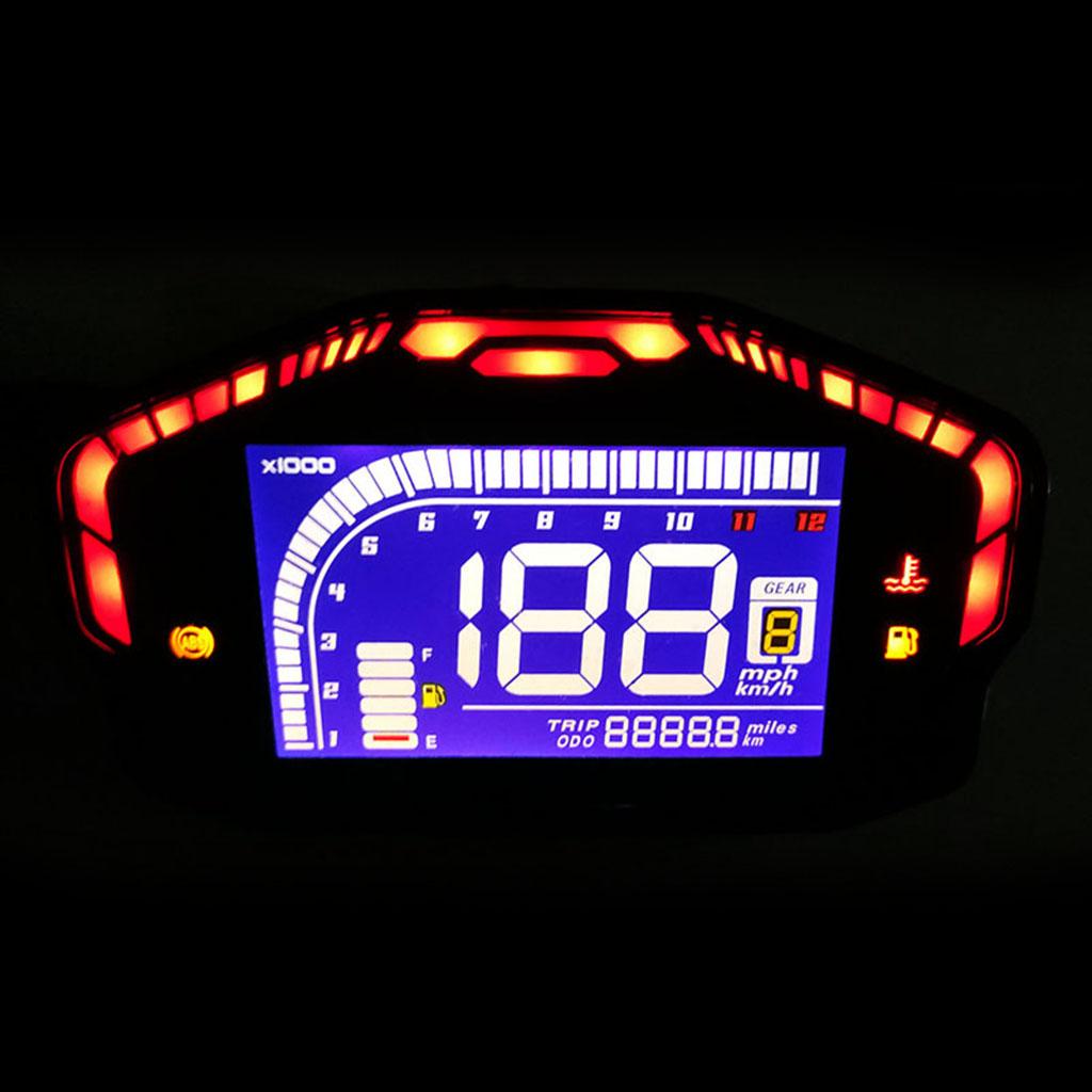 Motorcycle LCD Digital Speedometer Odometer Speedometer 2/4-cylinder