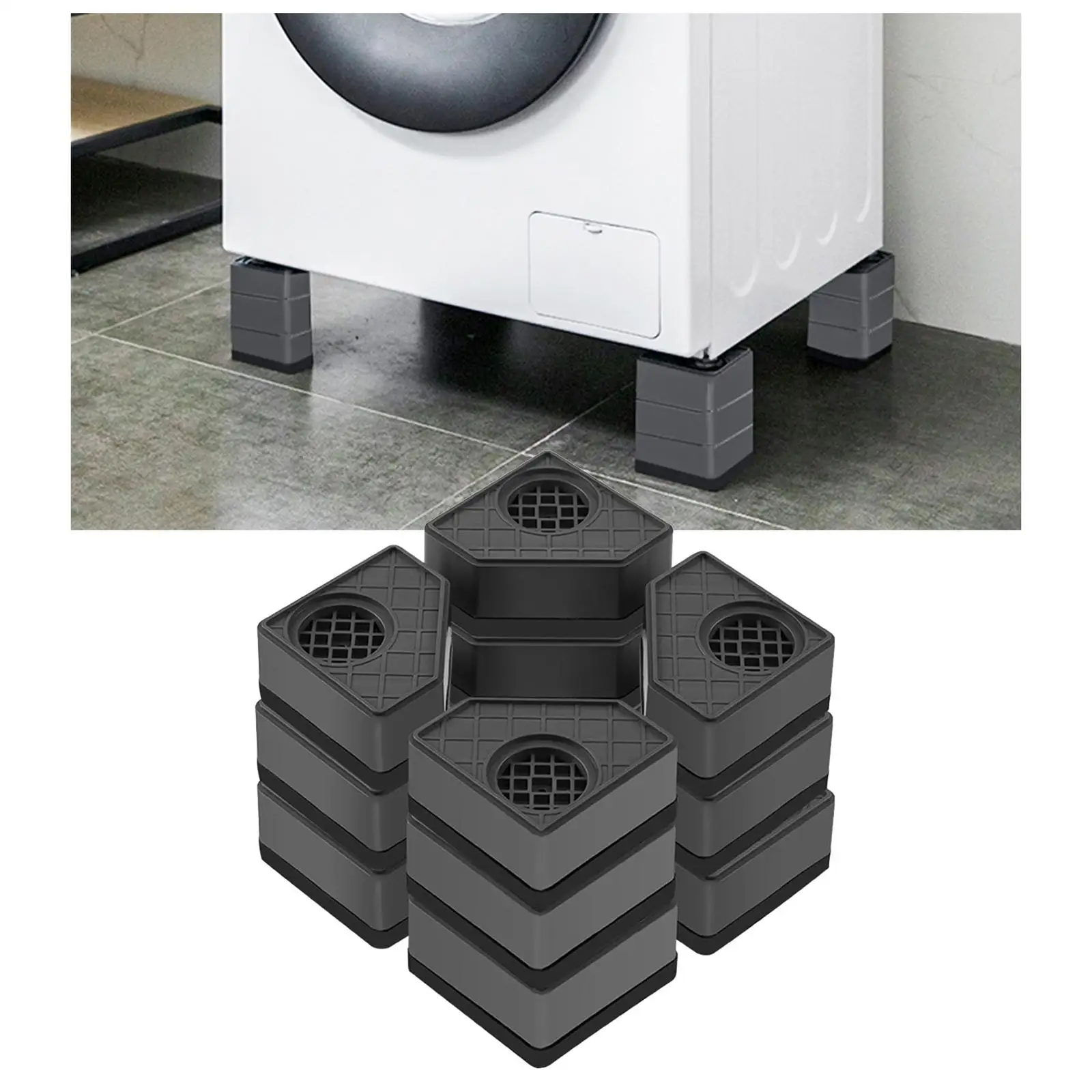 4x Anti Vibration Pads for Washing Machine, Noise Cancelling Mat Furniture Foot