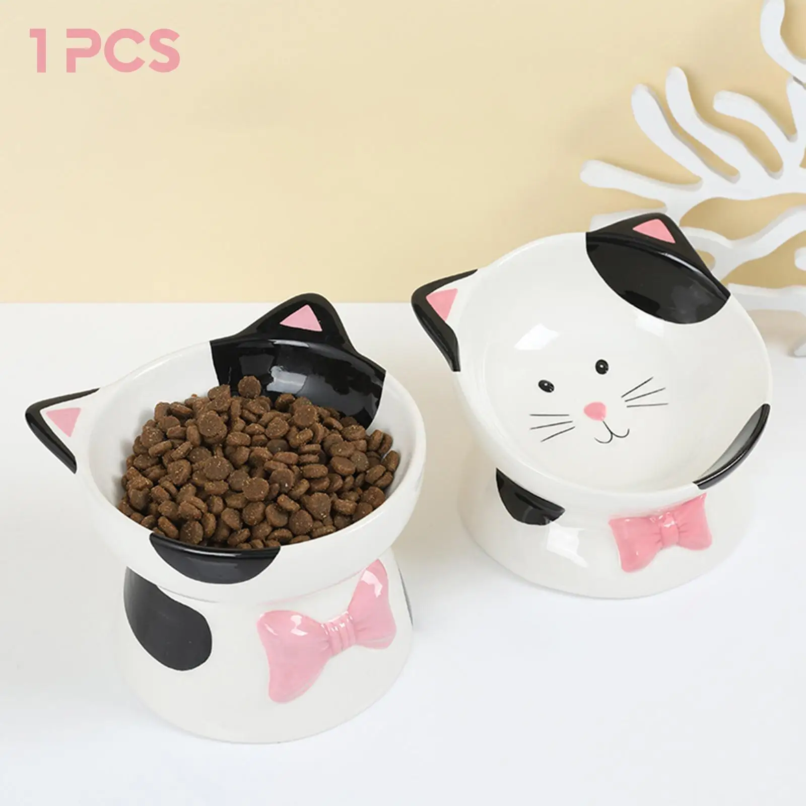 Tilted Elevated Cat Bowl Snack Canned Dish Pet Feeding Dish Pet Ceramic Bowl