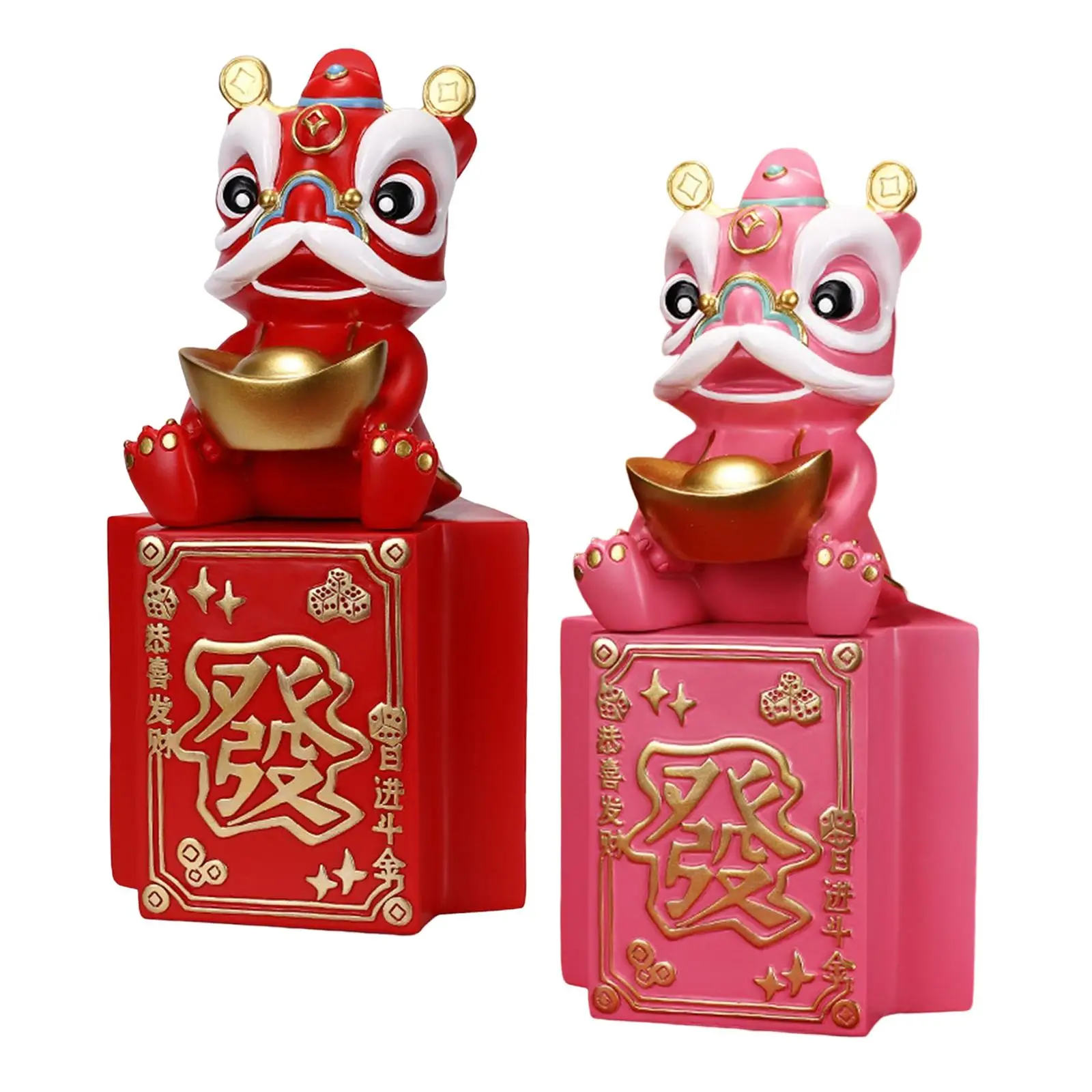 Resin Chinese Piggy Bank Figurine Feng Shui Statue Sculpture Saving Box for Living Room Office Home Decor Ornament