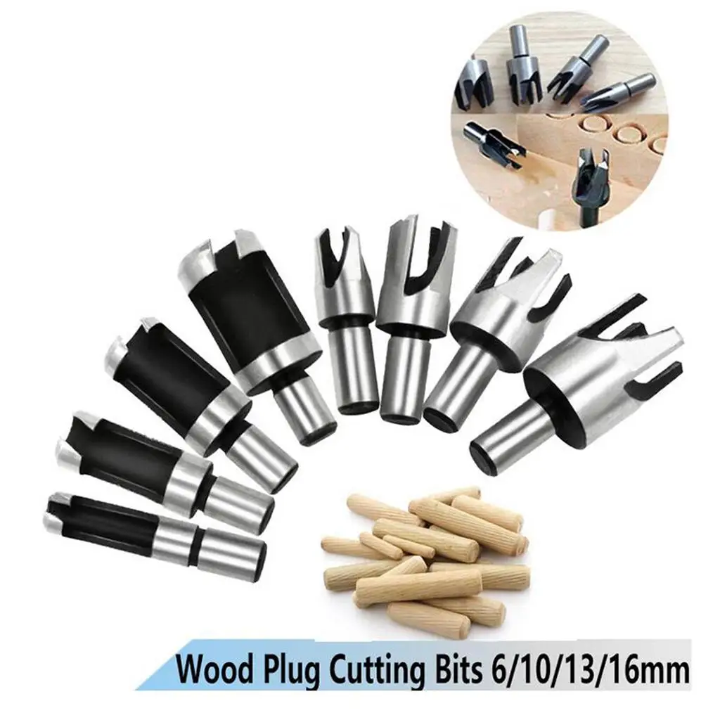 8pcs Carbon  Plug Cutter Cutting Tool Drill Bit Set Straight And