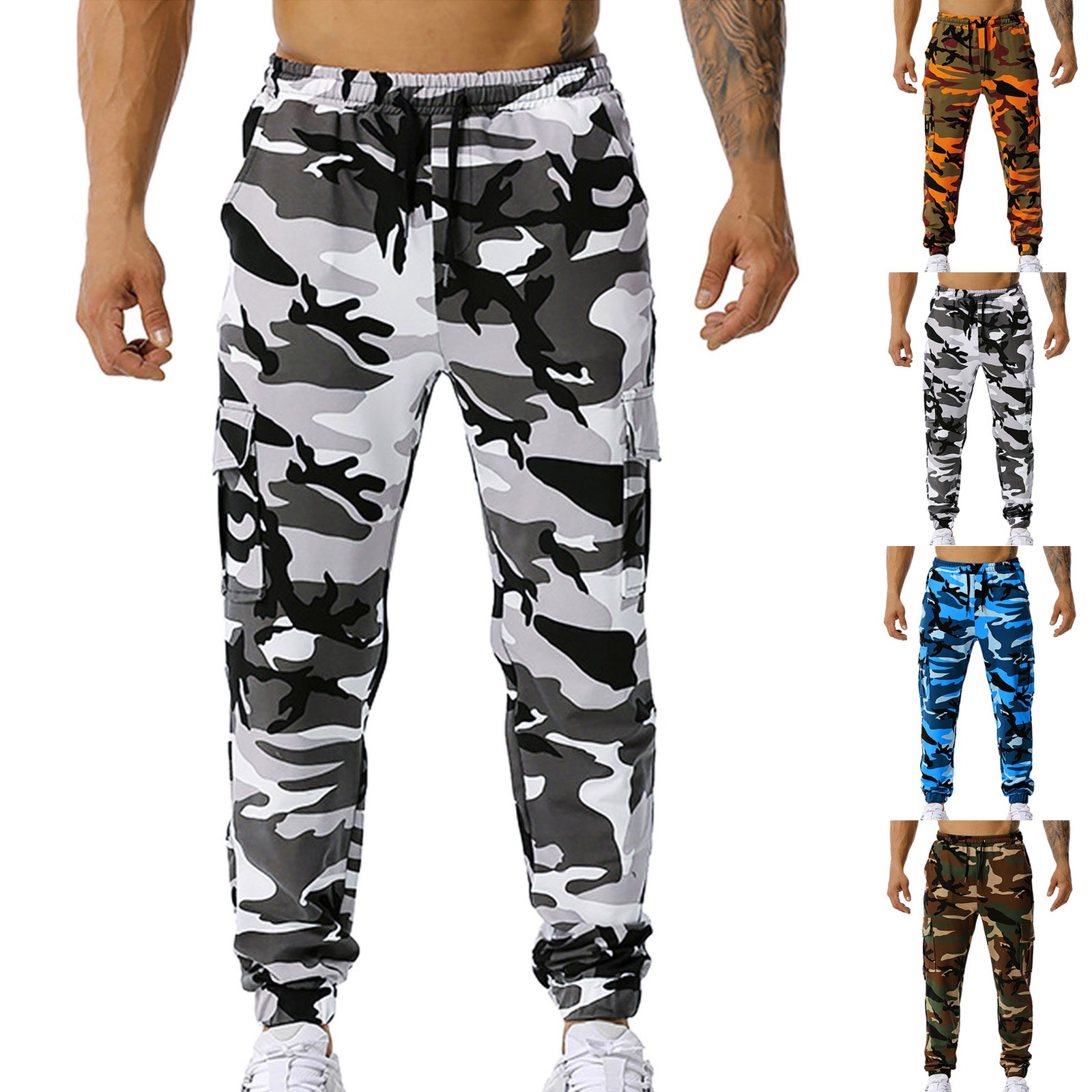 Description Picture 2 of itemJogging Elastic With Pocket Mid-waist Men's Sweatpants Casual Camouflage Men's pants