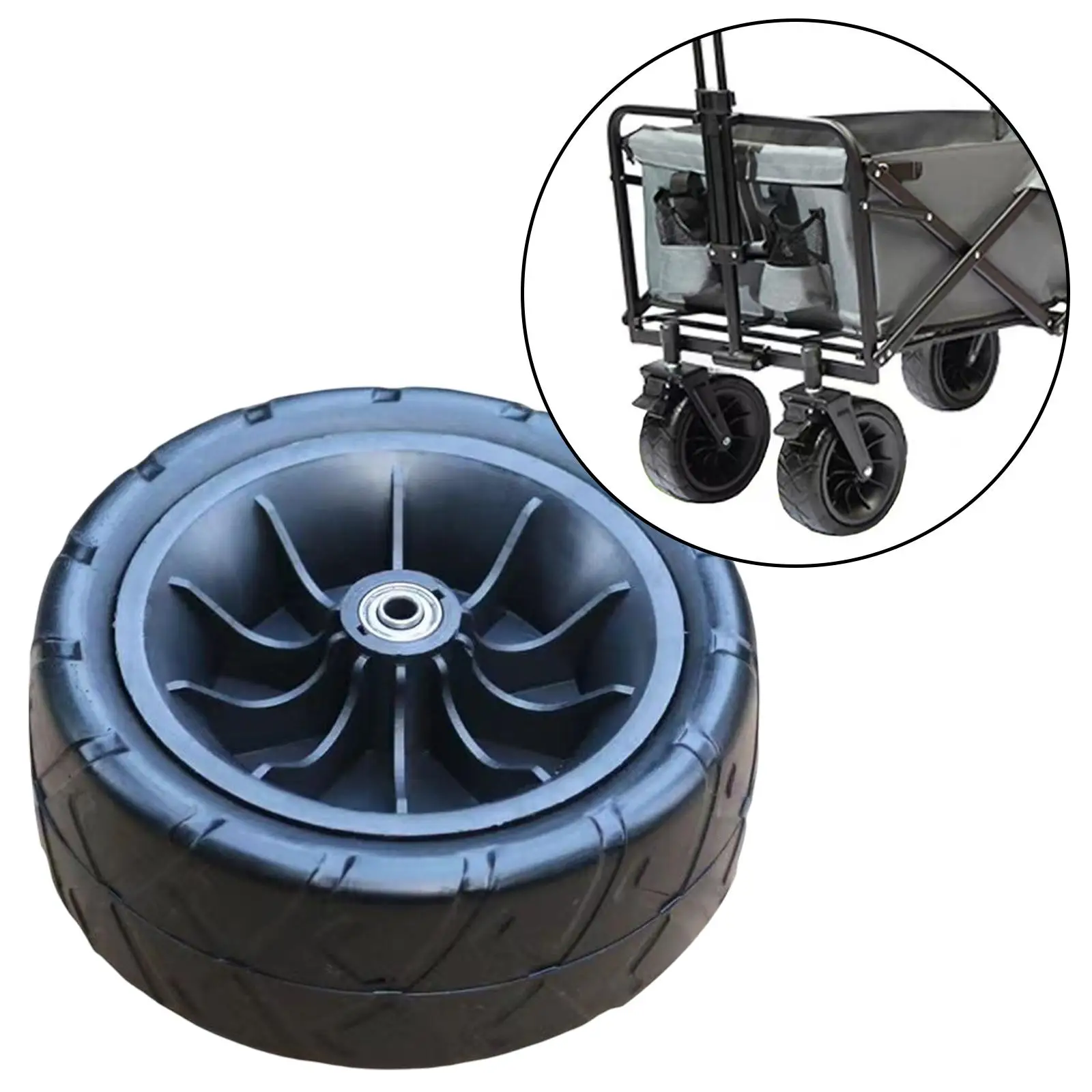 20cm Replacement Wheel for Wagon Garden Cart Shopping Trolley Attachment