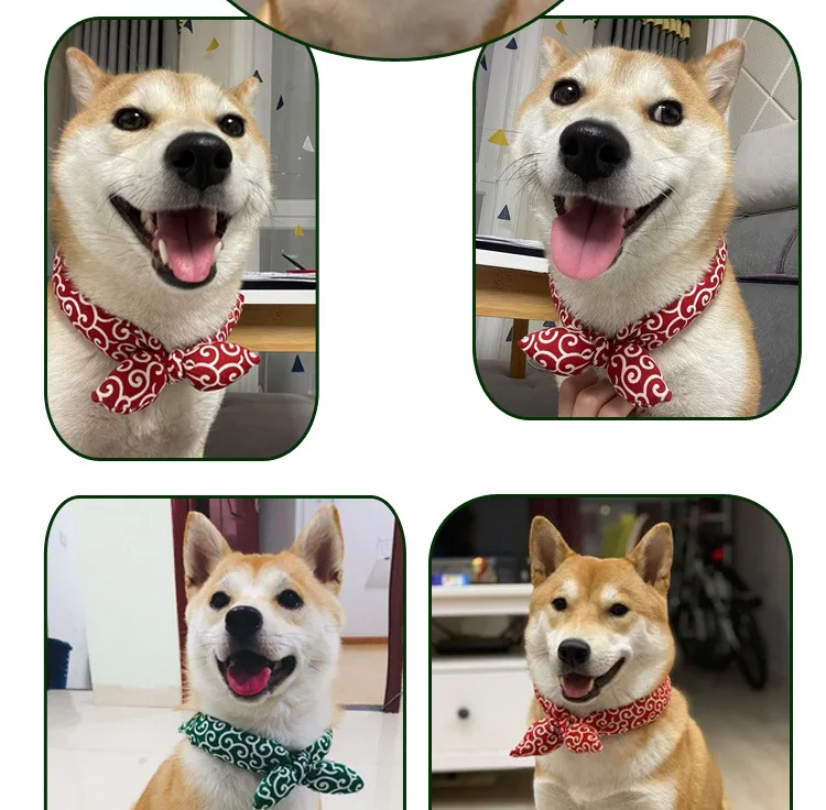 Title 2, Cão bandanas akita shiba cachecol colar macio l...