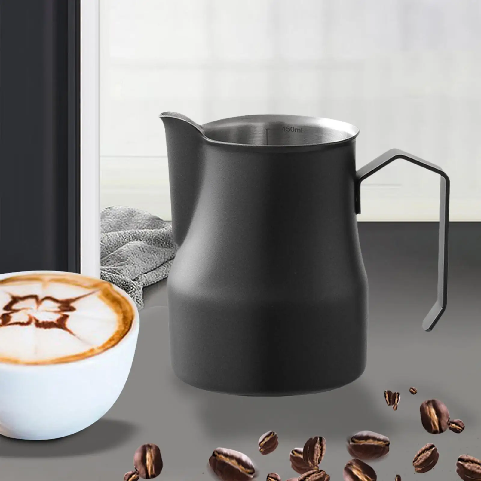 Milk Frothing Pitcher Stainless Steel Creamer Frothing Pitcher Espresso Steaming Pitcher for Lattes Cappuccino coffee
