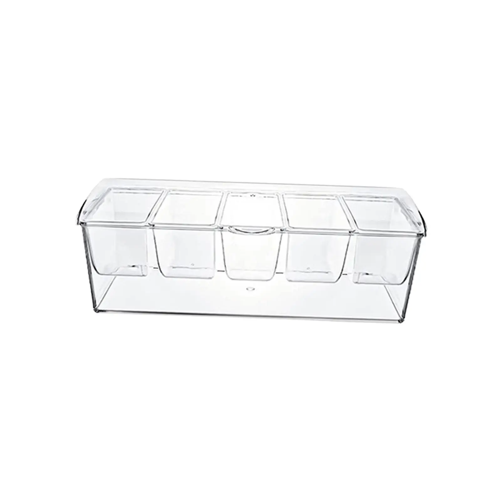 Chilled Condiment Server Caddy 5 Compartment Container for Keeping Fresh