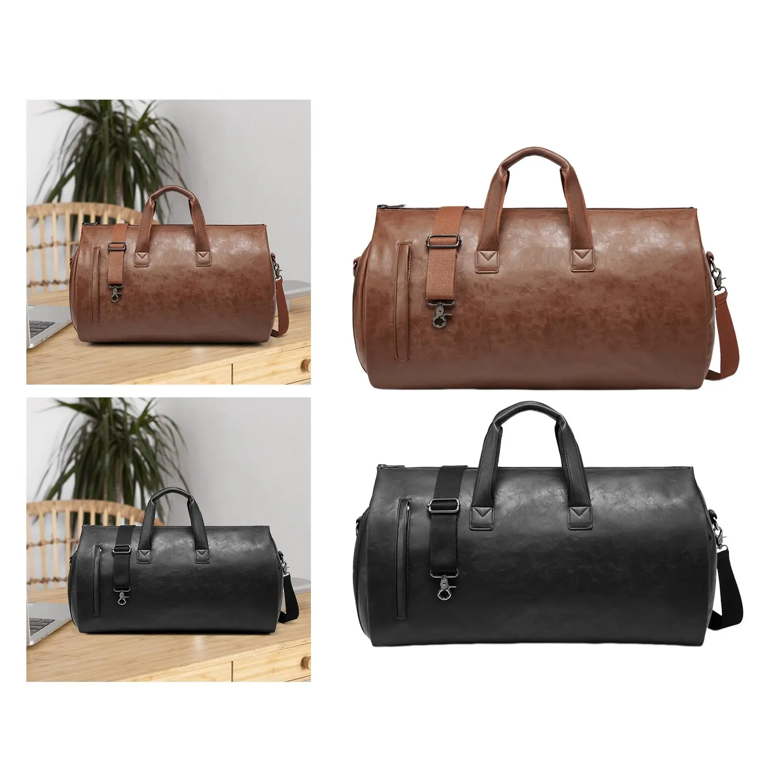 Leather Duffle Bag Water Resistant Carry on Bag Business Travel Bag for Men