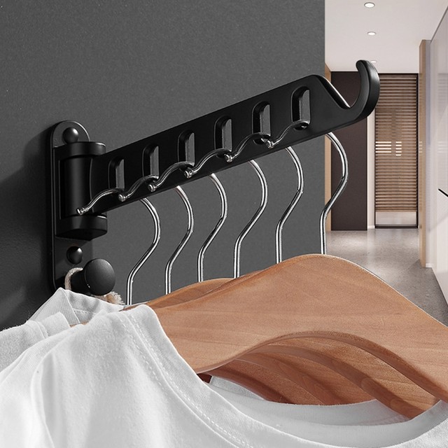 Percha para colgar ropa para colgar en la pared, secadora plegable para  ahorrar espacio, con soporte de brazo oscilante mate para armario, abrigo