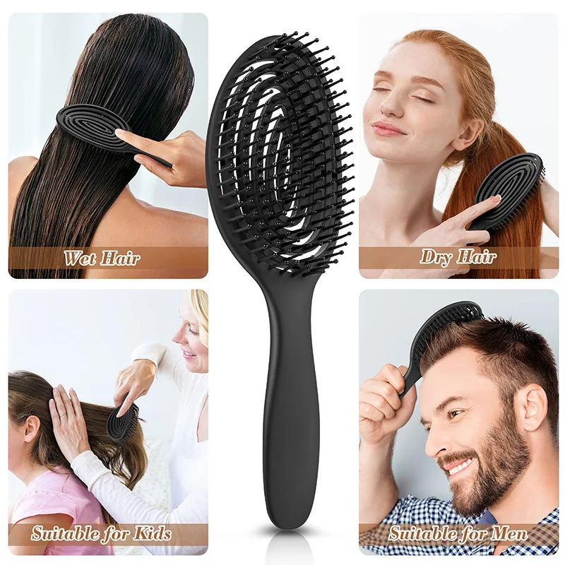 Best of Relaxing Elastic Massage Comb Portable Hair Brush Massage Brush Magic Brushe Head Combs Hollow Out Brush Wet Dry Curly Hair Care Reviews & Tips - Image 2