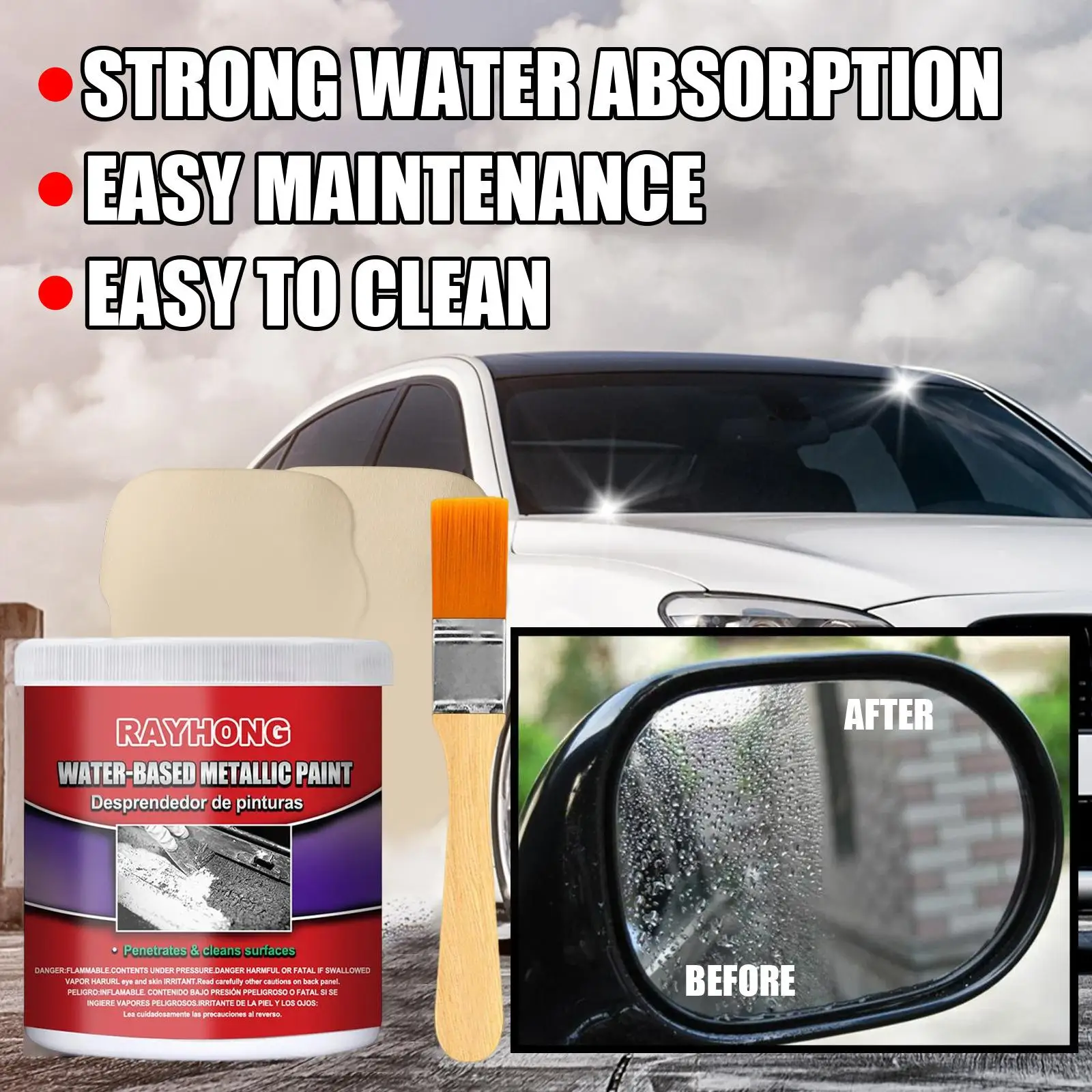 Water based Metal Rust Remover Car   Paint with Brush Fit for Mower