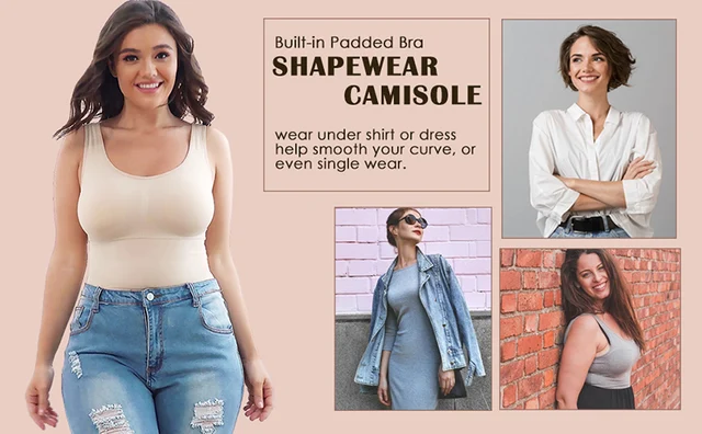 Cheap Women's Shapewear Camisole with Shelf Built In Bra Tummy
