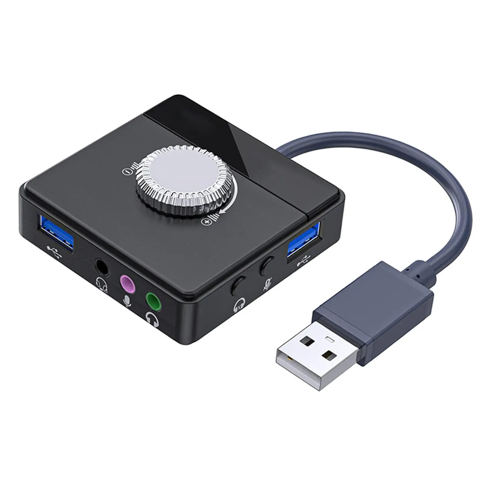 USB External Sound Card 3 Ports to 3.5mm Jack Systems High Speed Compatible Multifunction Converts Professional for Sound Box