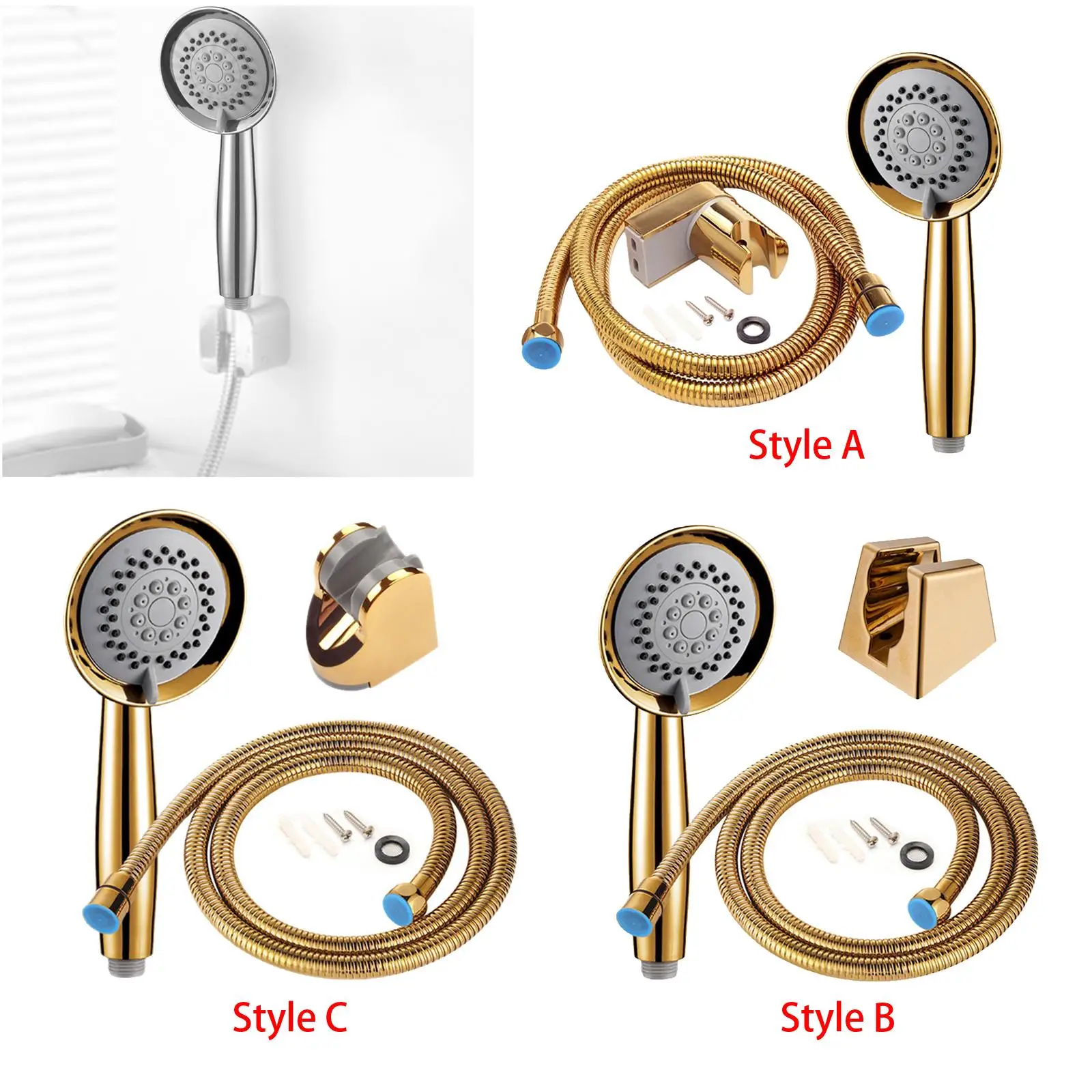 Handheld Shower Head 1.5 and Bracket 3 Spray Modes Bathroom Accessories for Home
