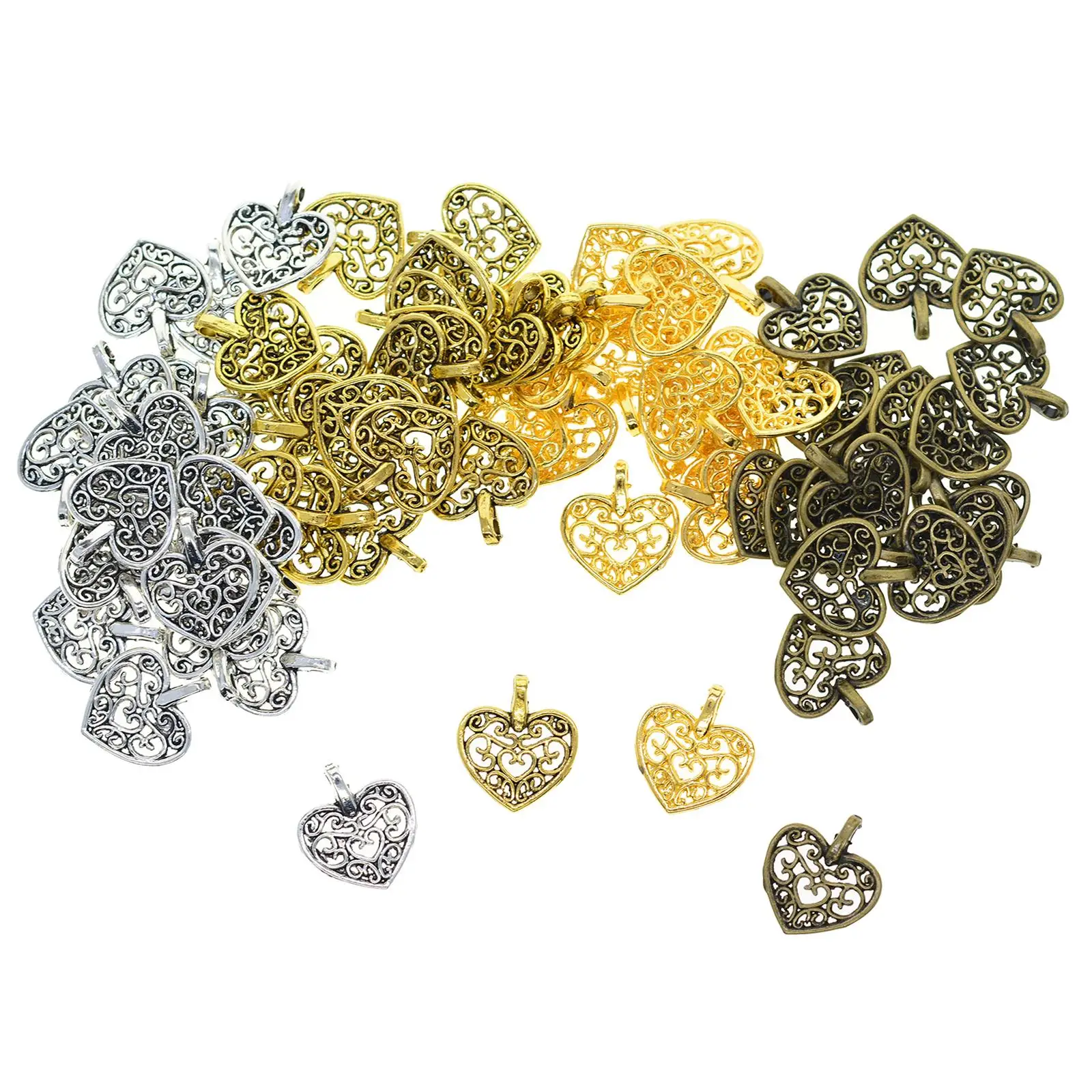 120x  Shaped Charms 4 Colors Findings Tiny Dangle Pendants for Jewelry Making Bracelet DIY Keychains Crafts Supplies