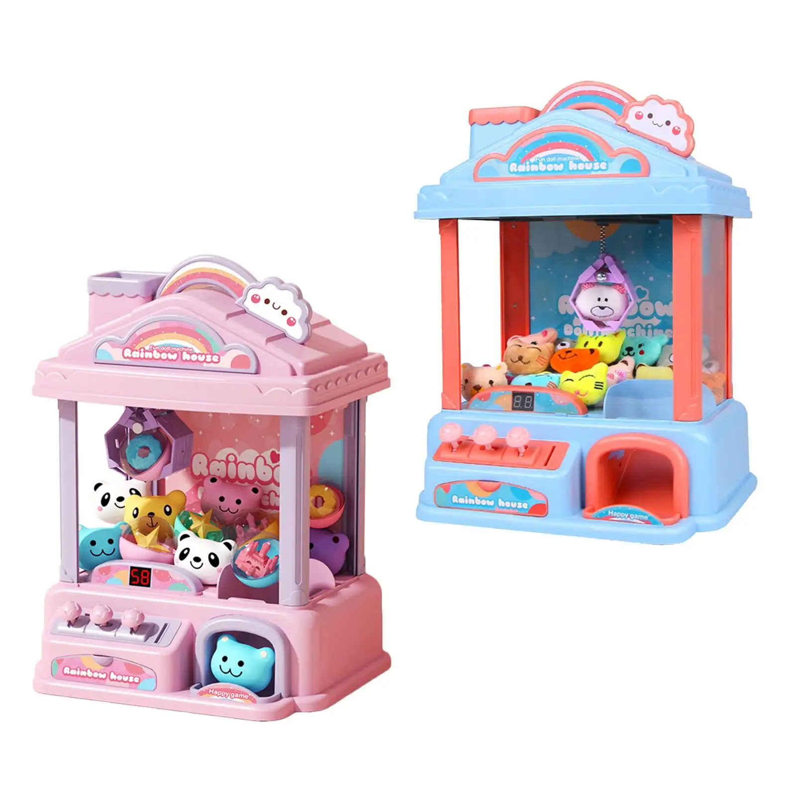 Claw Machine Arcade Game Mini Vending Machine with 20 Mini Plush Animals for Boys Girls 3-6 Years Old Kid Children Best Gifts