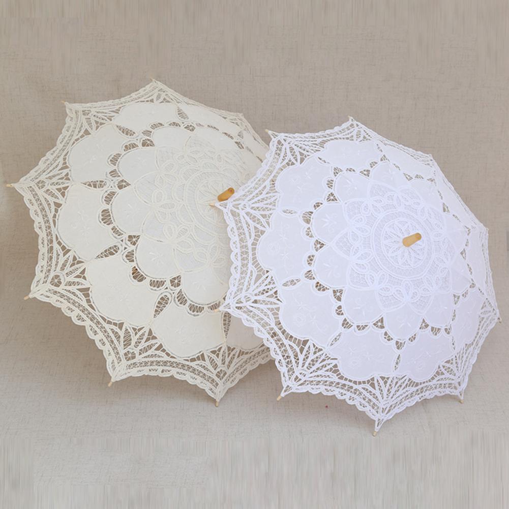 68cm Bordado Lace Parasol Umbrella Decoração De