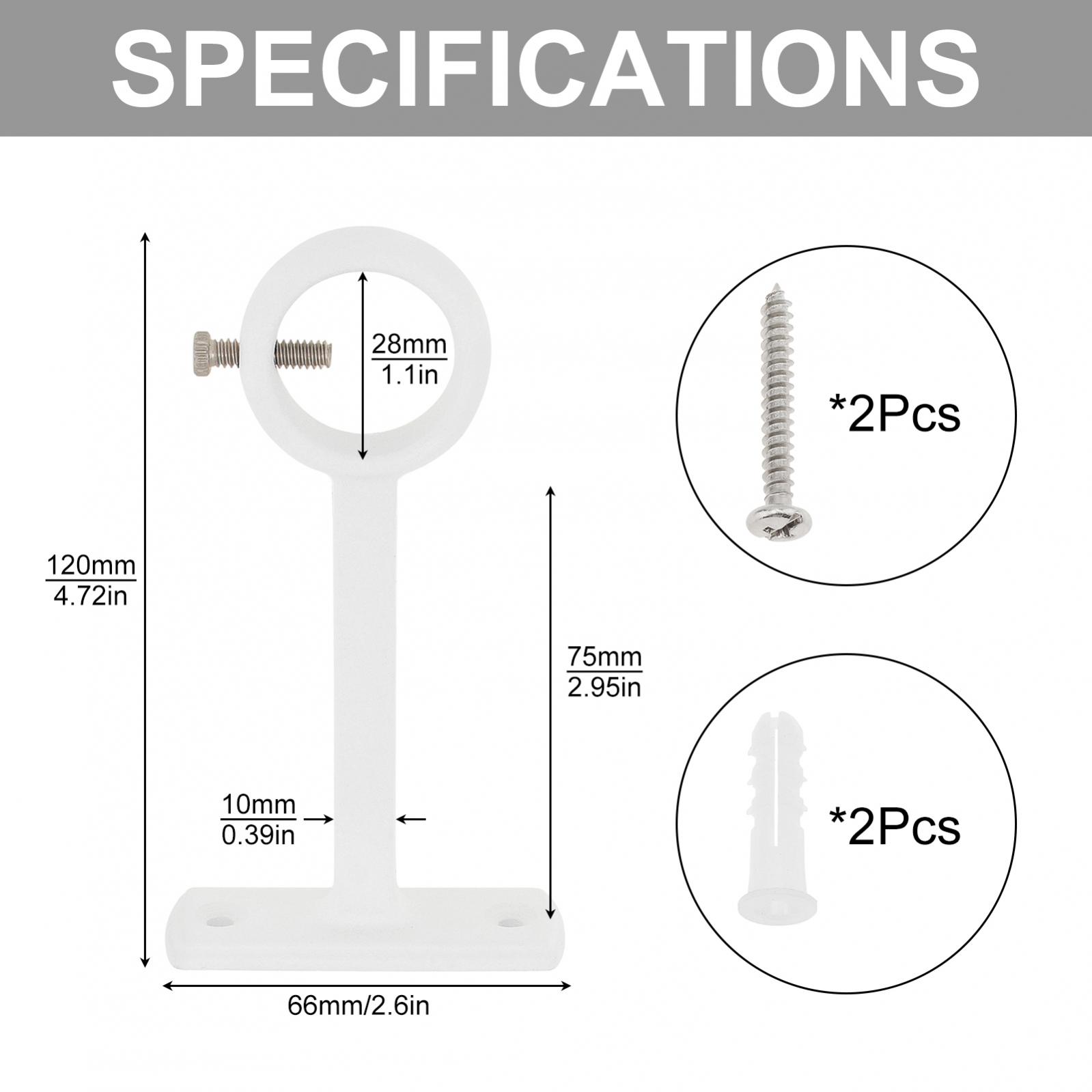 Description Picture 5 of item1 Piece Aluminum Alloy Single Hole Curtain Rod Bracket Socket Pole End Supports for Bedroom / Living Room with Adjustable Screw