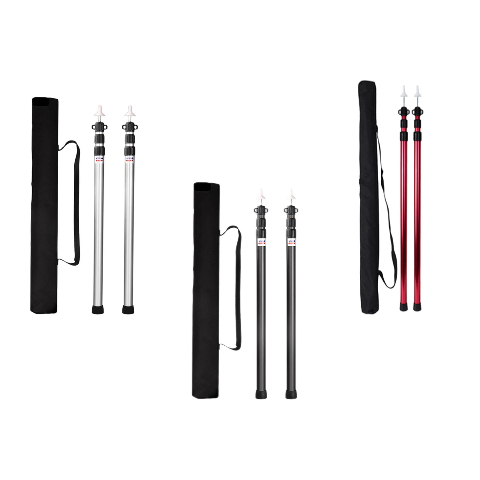 Lightweight Tent Poles, Telescoping, Conjunto de 2, 95 a 234cm, 3 Seção