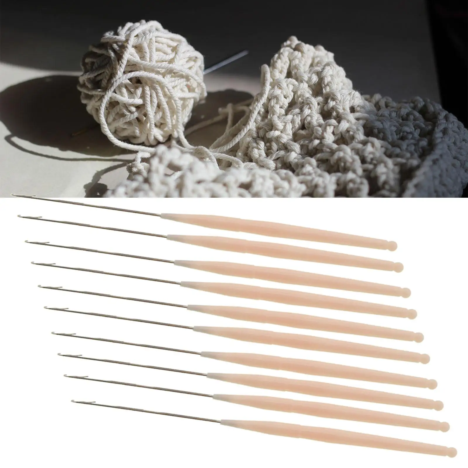10pcs Latch Crochet Hooks Kit Needles Weaving Sewing Braids Hair Tools Supplies for Beginners