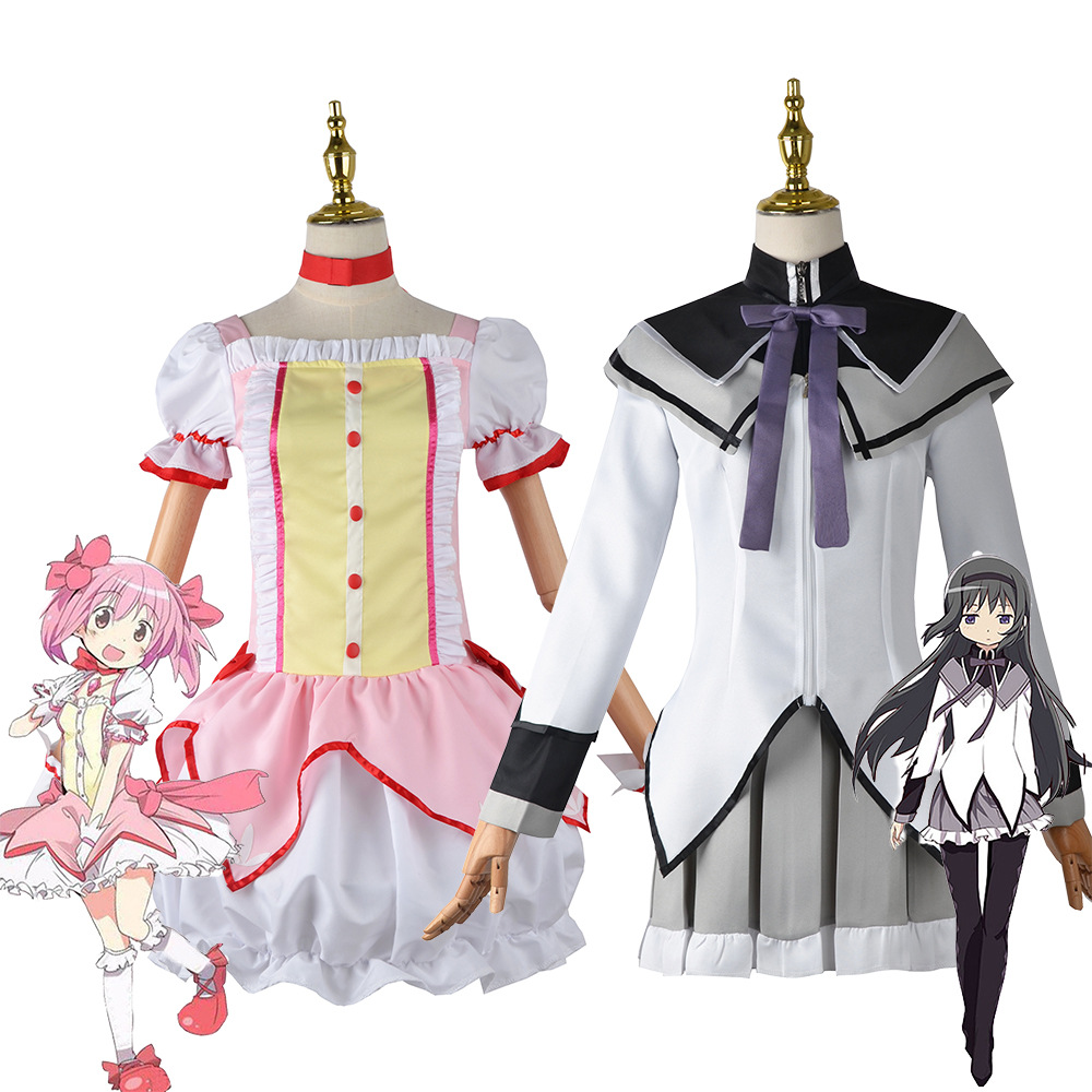 Аниме Волшебная девушка Kaname Madoka Косплей костюмы Puella Magi Madoka  Magica Akemi Homura Хэллоуин наряд для женщин Лолита платье | AliExpress