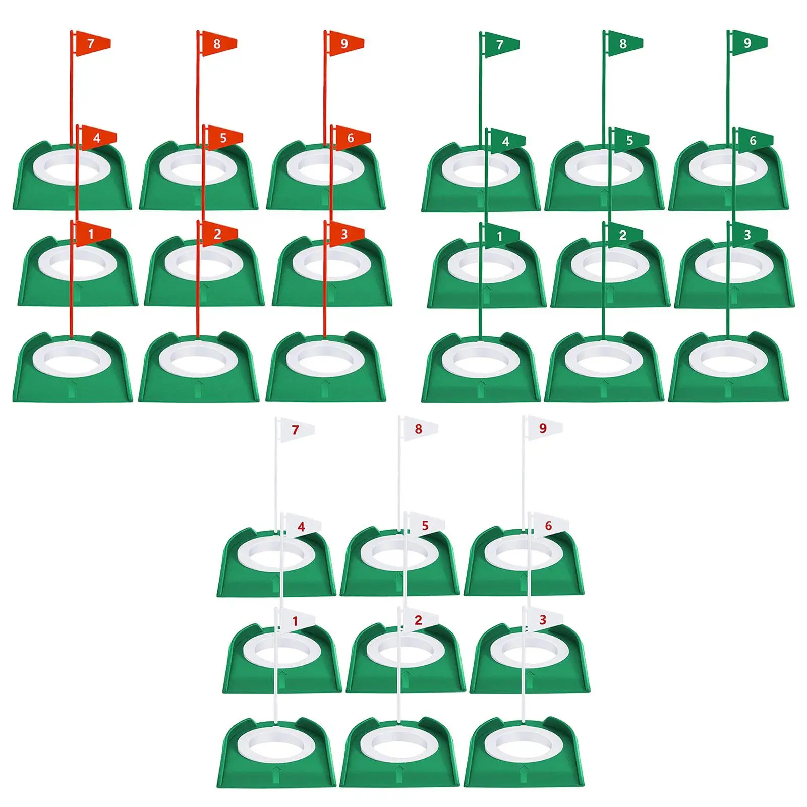 9x Golf Putting Cup and Aid All Direction Putter Practicing Putt Training Hole for Kids Yard Women Putter Outdoor