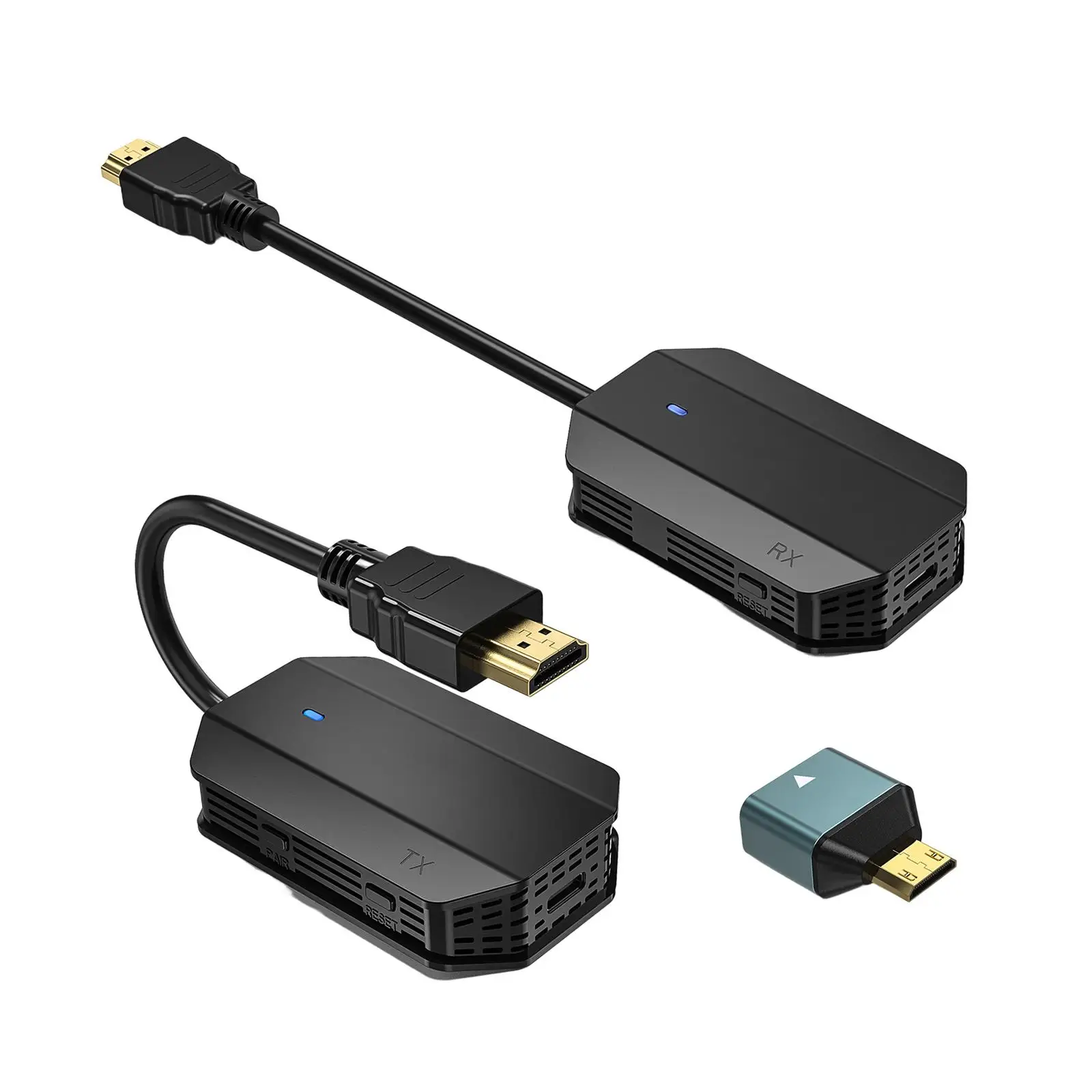 HDMI Transmitter and Receiver Portable HDMI Wireless Video Sharing Device HDMI Adapter for Laptop Camera Projector HDTV