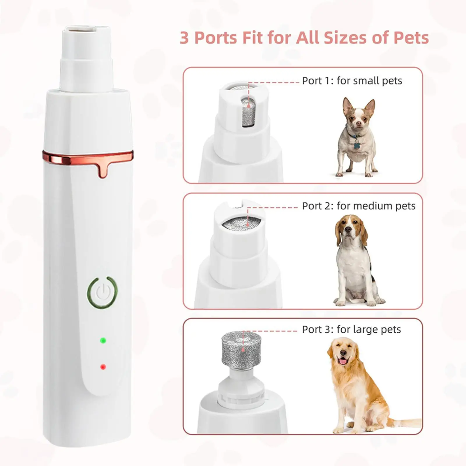 4 in 1 Pet Dog Grooming Kit Nail Grinder with 4 Combs Silent Electric Hair Clippers Trimmers for Trimming Grinding Paws Shaving