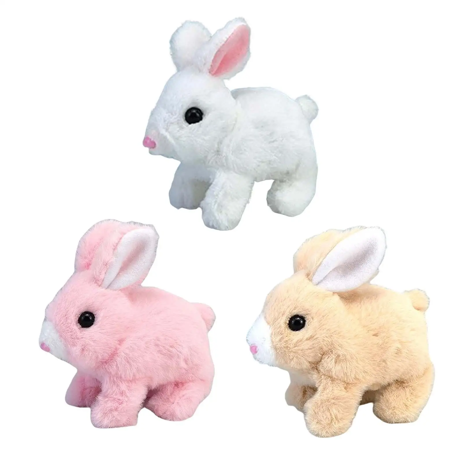 Electronic Rabbit Interactive Plush Toy Wiggling Ears Early Education Toy Novelty with Sound for Bedtime Friend Kids Toy