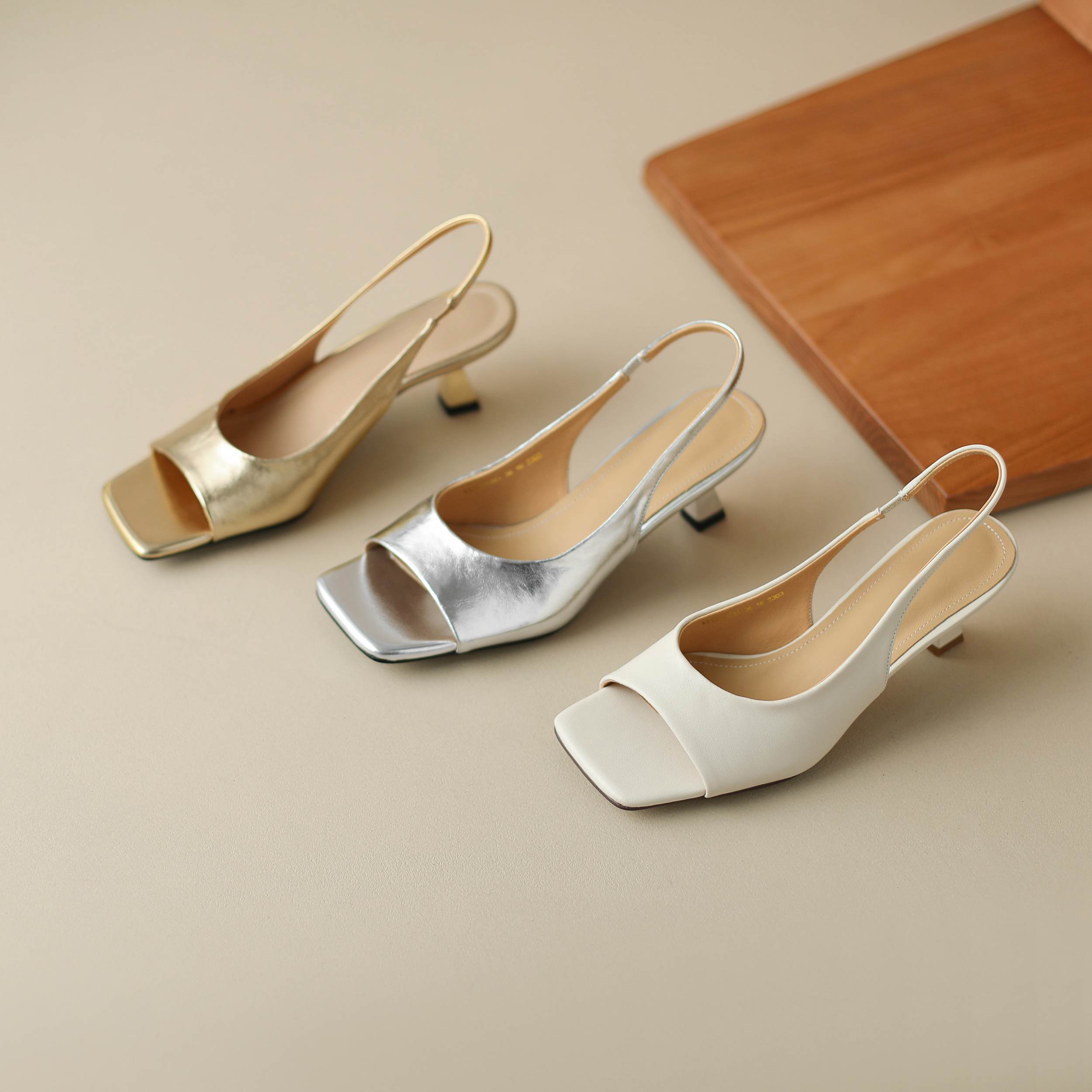 Krazing Pot Cow Leather Slip On Slingback Silver Color Peep Toe Summer Shoes Preppy Style Gorgeous Thin High Heels Sandals Women