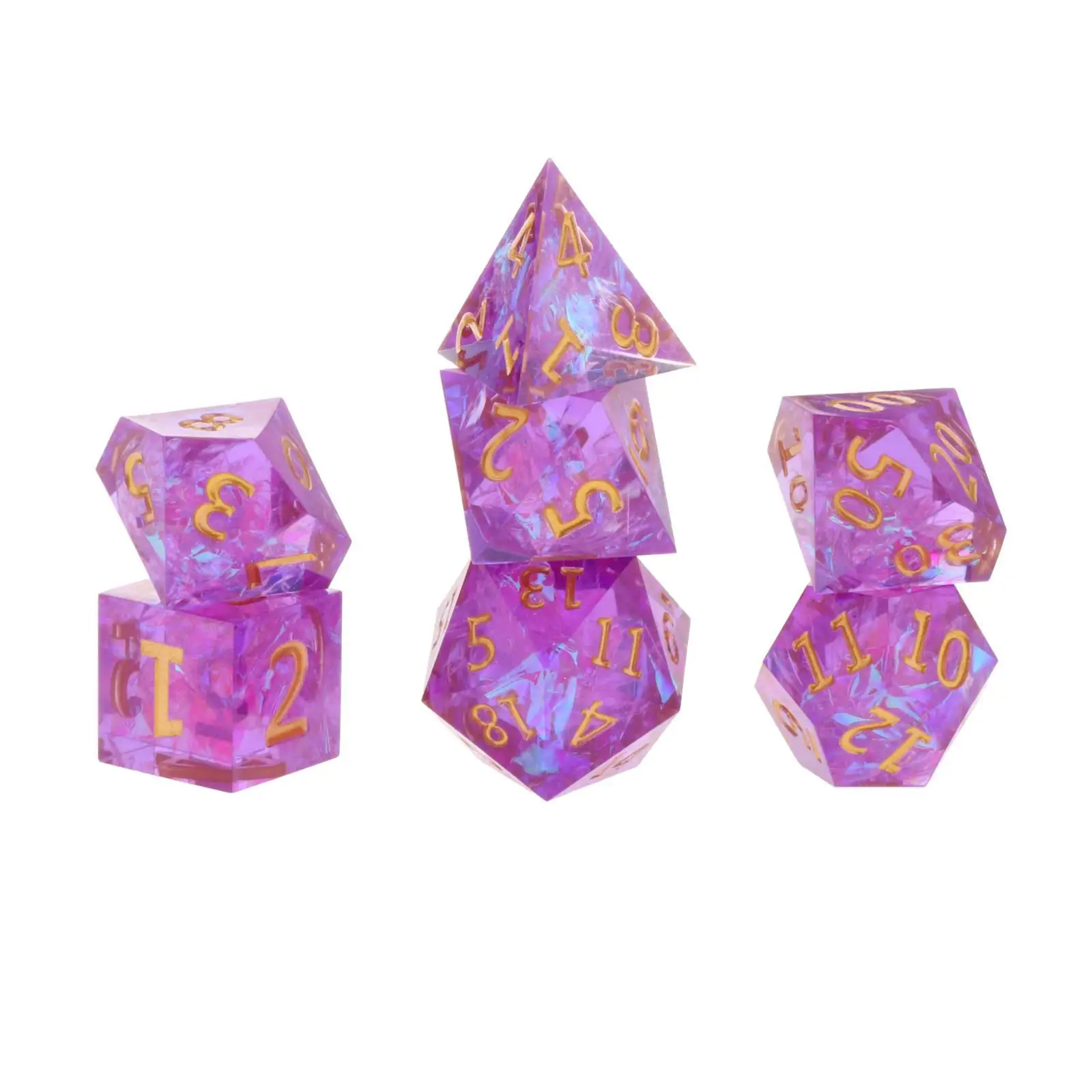 Polyhedral Dice Set, 7 Complete Dice Sets of D4 D6 D8 D10 D12 D20 Great for ` and  DND RPG MTG Games