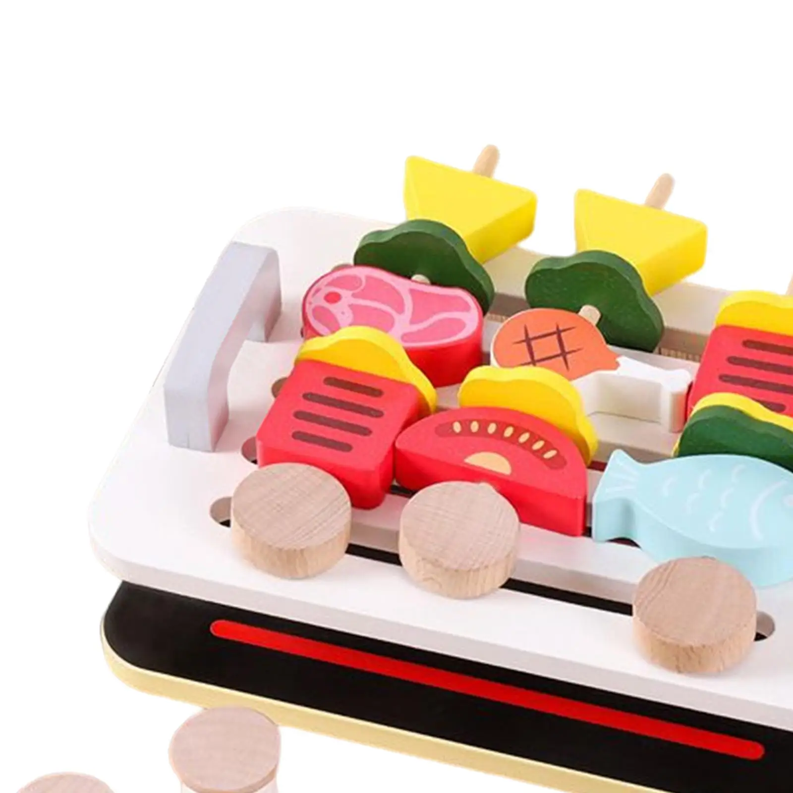 Simulation Wooden Barbecue Playset Indoor Activity Set Educational Cooking toys food Kitchen Toys for Preschool Children Gifts