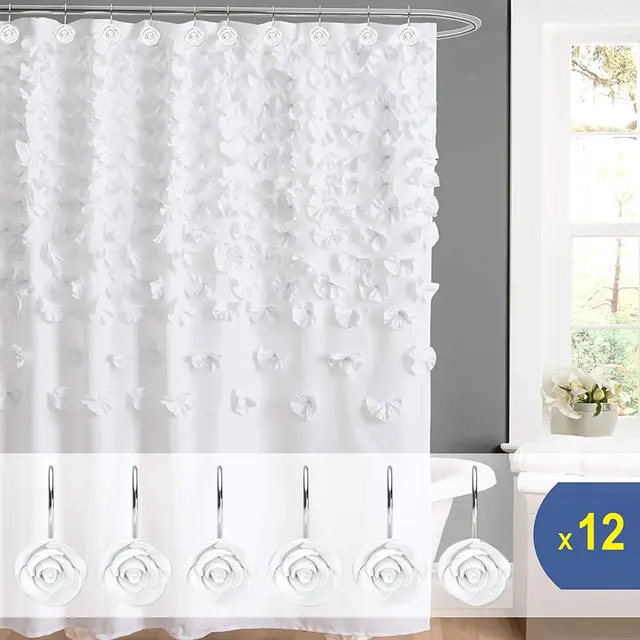 12pcs Ocean Theme Shower Curtain Hook White and Brown Resin Curtain Hooks  Decor for Bathroom Baby Room Bedroom Living Room - AliExpress