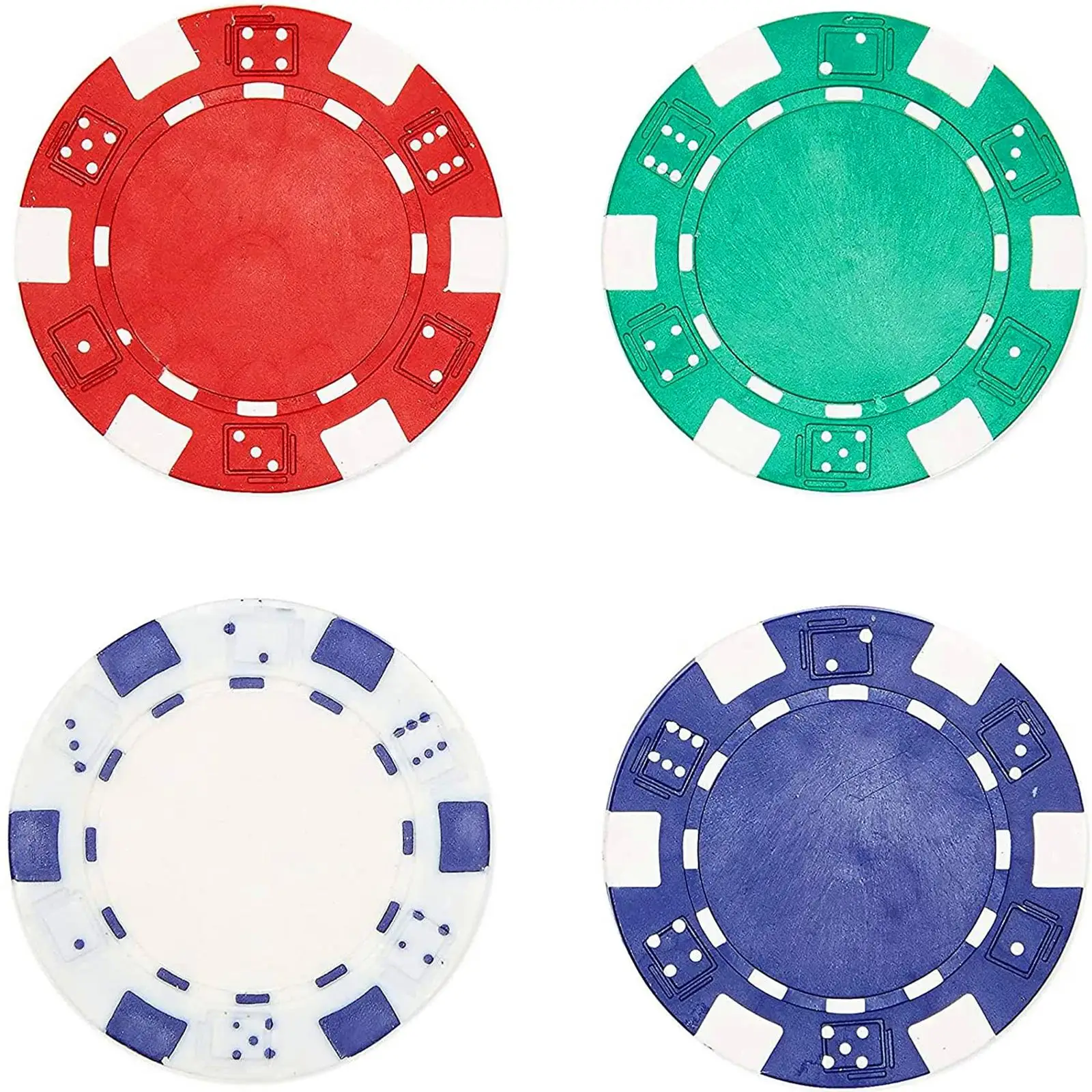 100 Pieces 4cm Poker Chips Bingo Chips Counting Chips for Poker Bingo Accs
